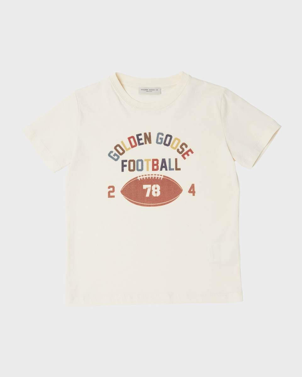 Boy's Football-Inspired Logo-Print T-Shirt, Size 4-
