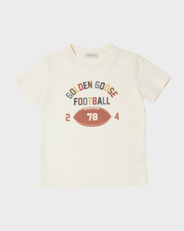 Boy's Football-Inspired Logo-Print T-Shirt, Size 4-