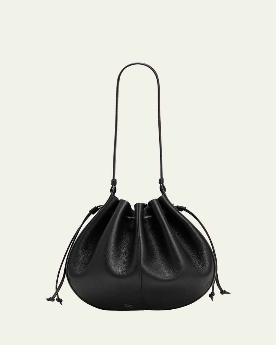 Flores Drawstring Leather Shoulder Bag