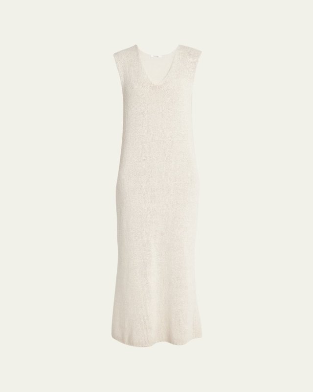 Folosa Open-Knit Maxi Silk Dress
