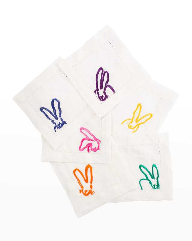 Colorful Bunnies Cocktail Napkins, Set of 6