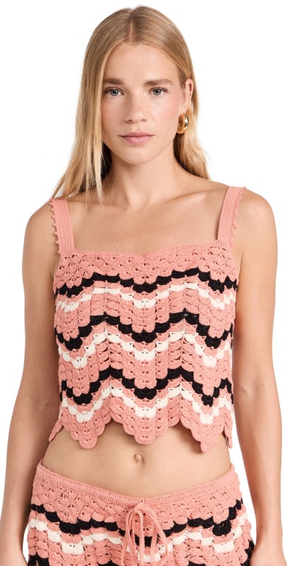 ESCVDO Marea Tank Top Peach/Black