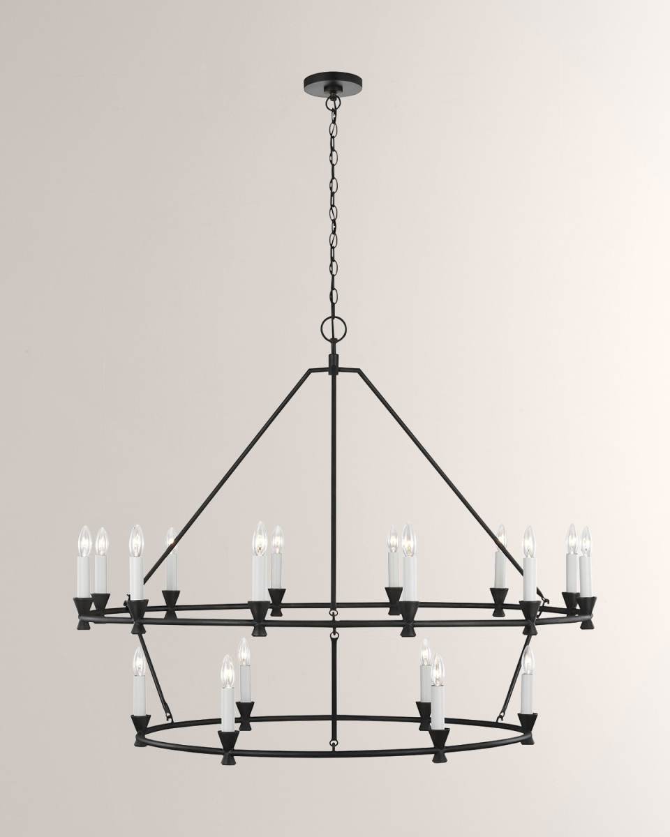 18 - Light Chandelier Keystone Aged Iron By Chapman & Myers