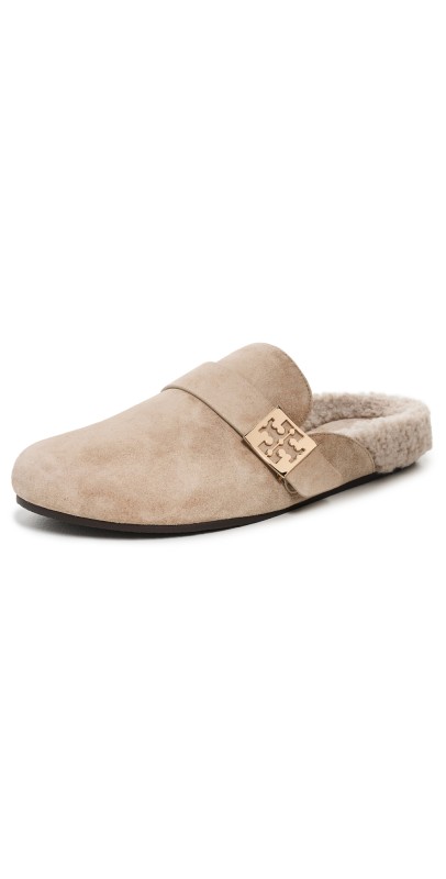 Tory Burch Mellow Sherpa Mules Noisette/Taupe