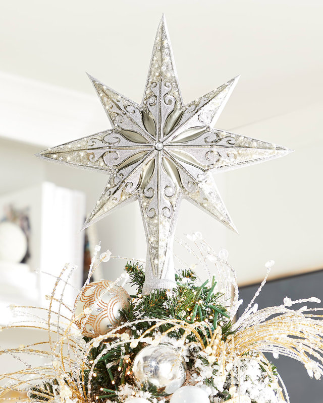 Silver Stellar Christmas Tree Topper