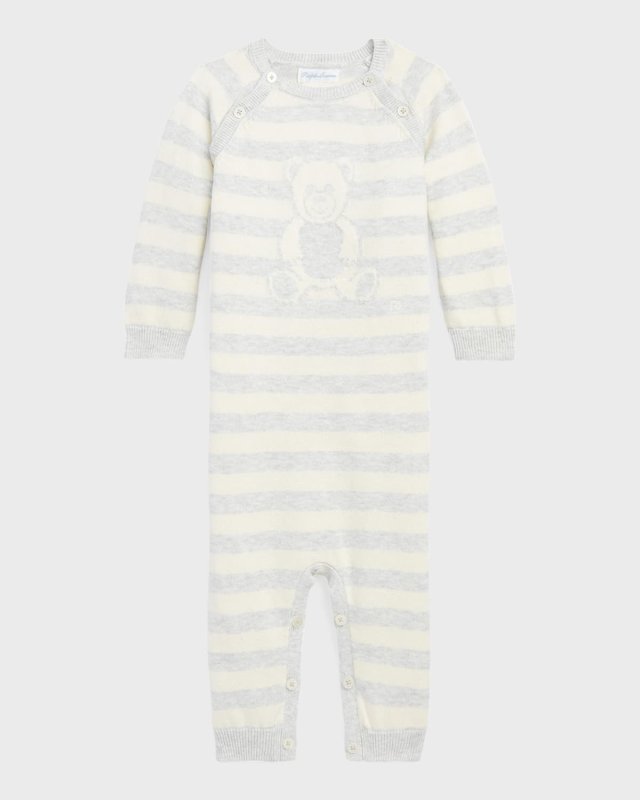 Boy's Striped Bear Coverall, Size 3