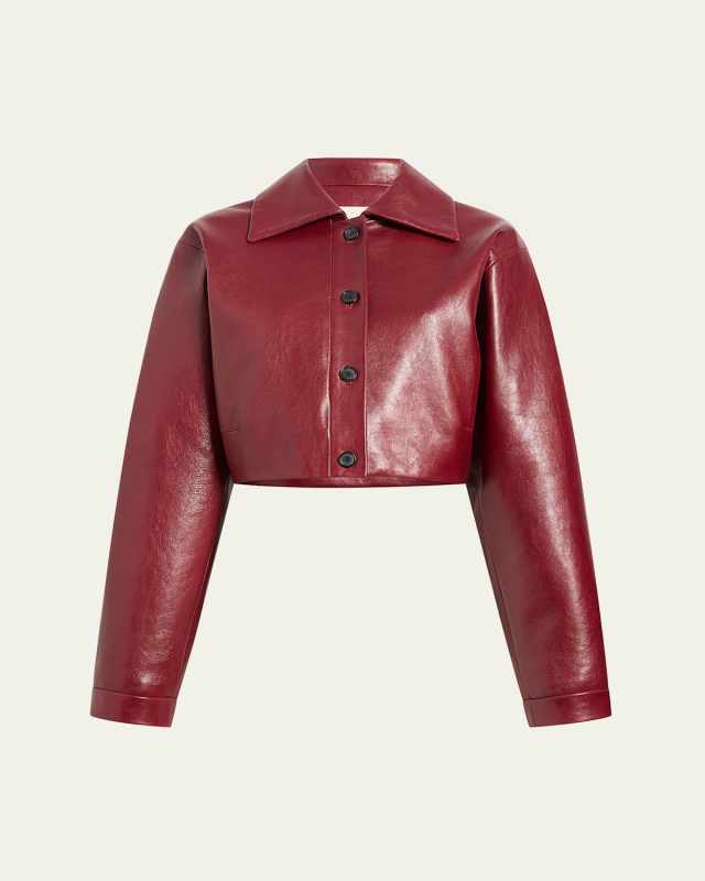 Sue Cropped Leather Jacket