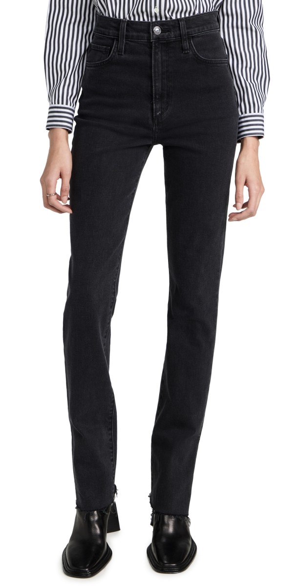 Favorite Daughter Valentina Super High Rise Tower Jeans with Slit Hem Boulder