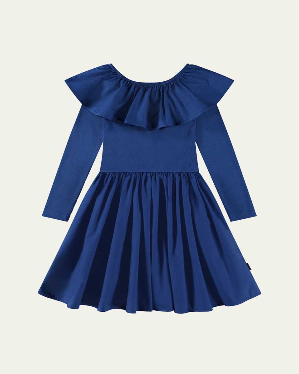 Girl's Cille Combo Collar Dress, Size 7-14