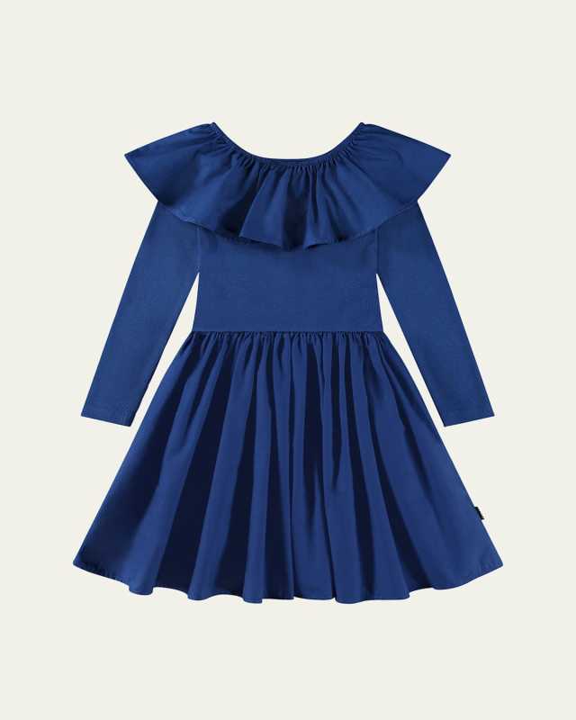 Girl's Cille Combo Collar Dress, Size 7-14