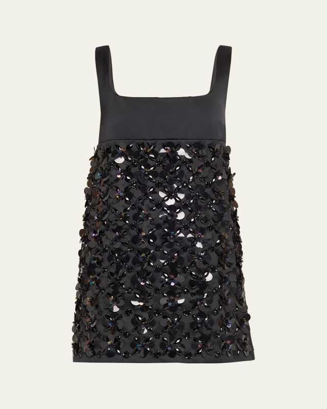 Sequined A-Line Mini Dress