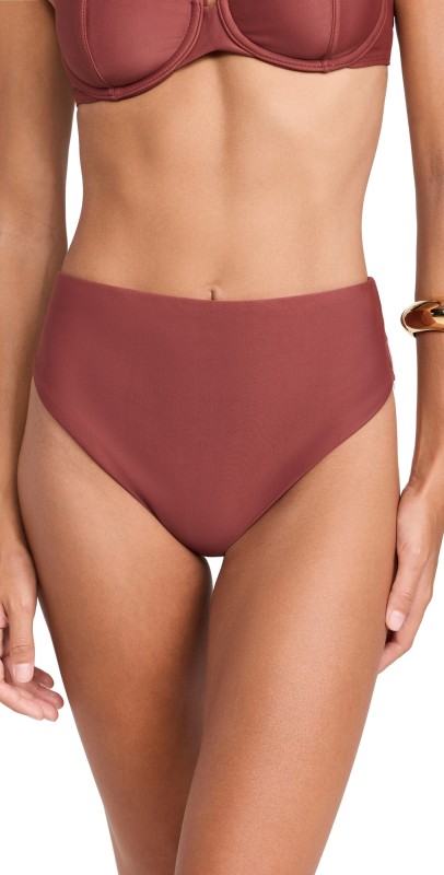 ViX Paula Hermanny Solid Bela Hot Pants Bottoms Brown