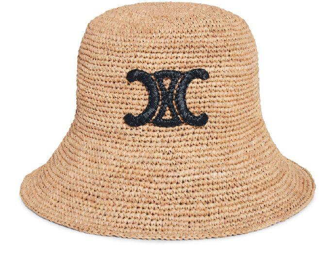 CELINE Triomphe raphia hat