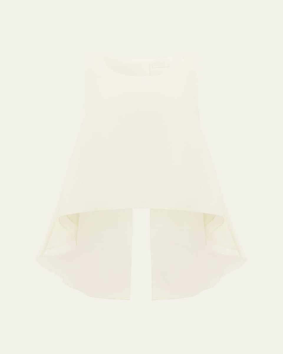 Lucas Boat-Neck High-Low Sleeveless Cotton Top