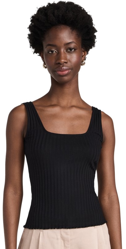 Nation LTD Babs Square Neck Tank Jet Black