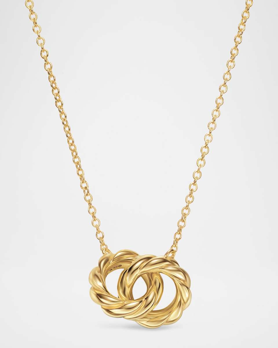 Sculpted Cable Link Necklace in 18K Gold, 10mm, 15-17"L