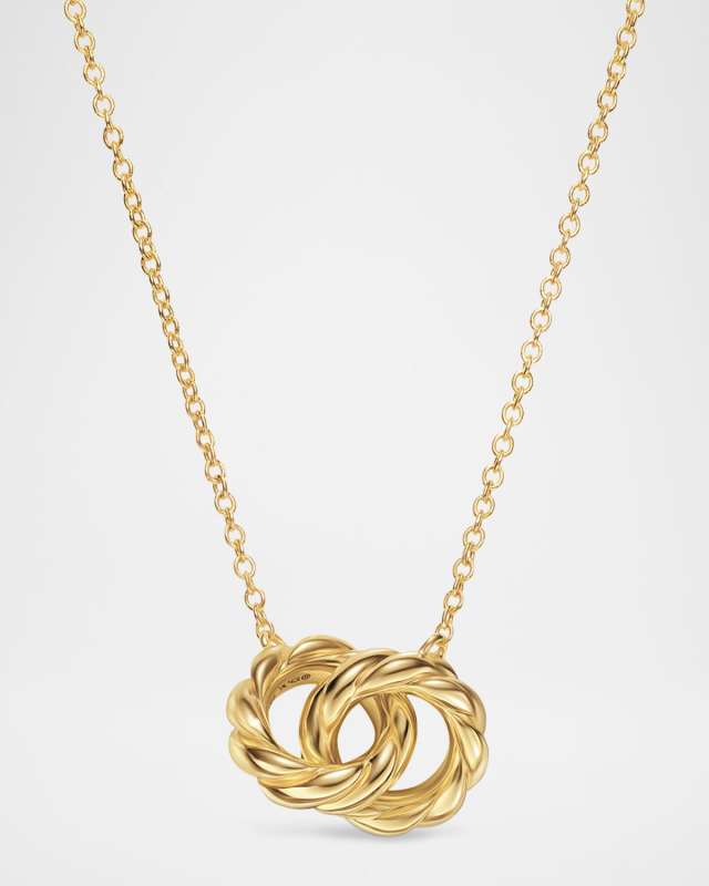 Sculpted Cable Link Necklace in 18K Gold, 10mm, 15-17"L