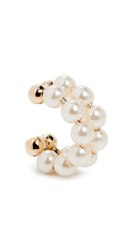 SHASHI Pema Double Ear Cuff Pearl