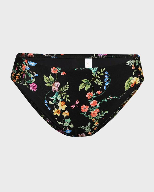 Wildflower Vines Shirred Bikini Bottoms