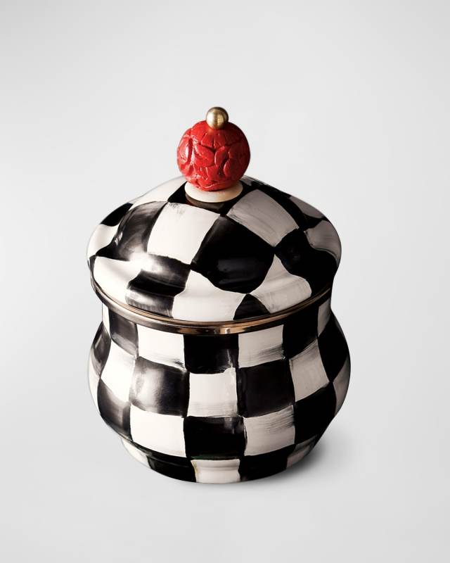 Courtly Check Enamel Lidded Sugar Bowl