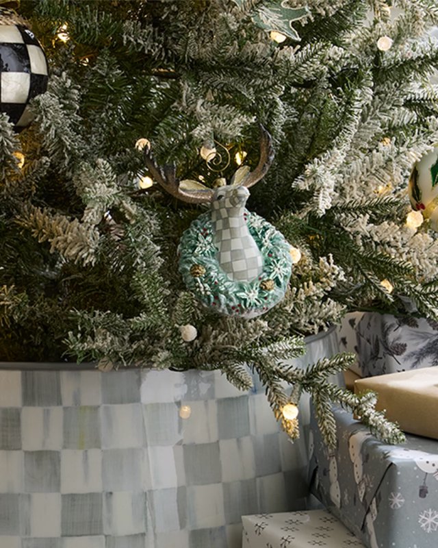 Farmhouse Moose Glass Ornament