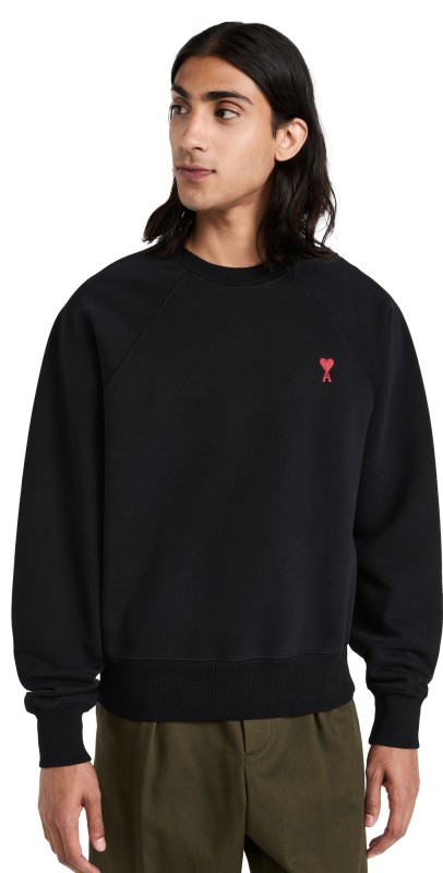 AMI Red AMI De Coeur Unisex Sweatshirt Black