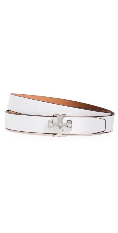 Tory Burch Logo Belt Optic White
