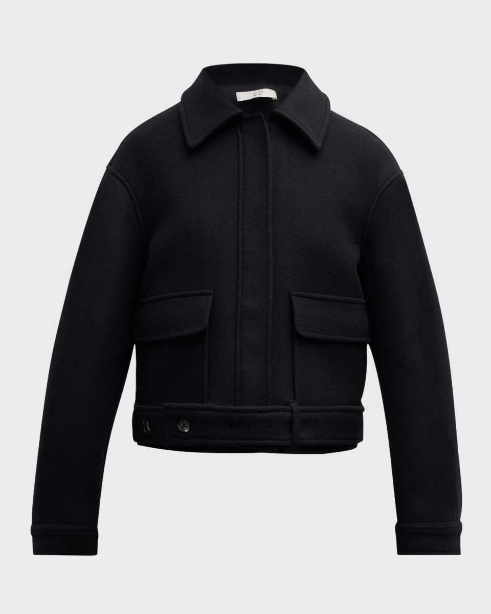 Belted Crop Wool Jacket