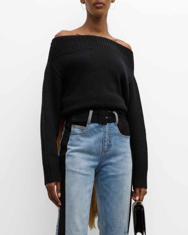 Brady Fringe Off-the-Shoulder Sweater