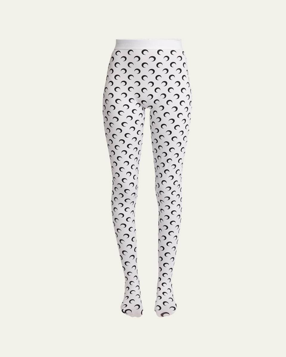 Moon-Print Jersey Stirrup Leggings