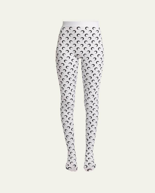 Moon-Print Jersey Stirrup Leggings
