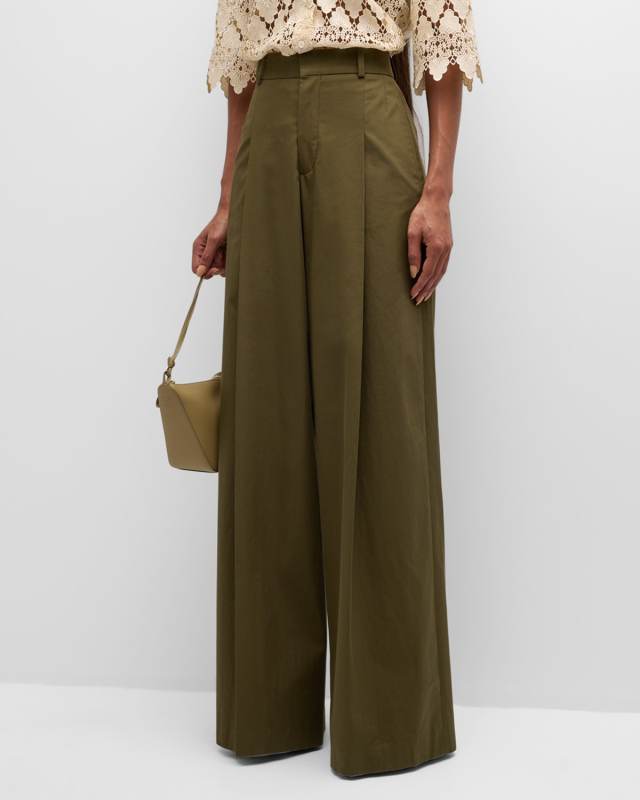 Pleated Wide-Leg Pants