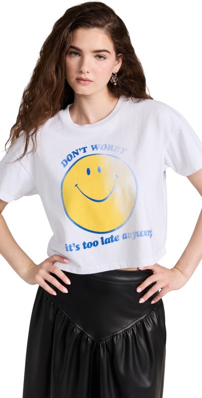 MOTHER The Grab Bag Crop Tee Don't Worry