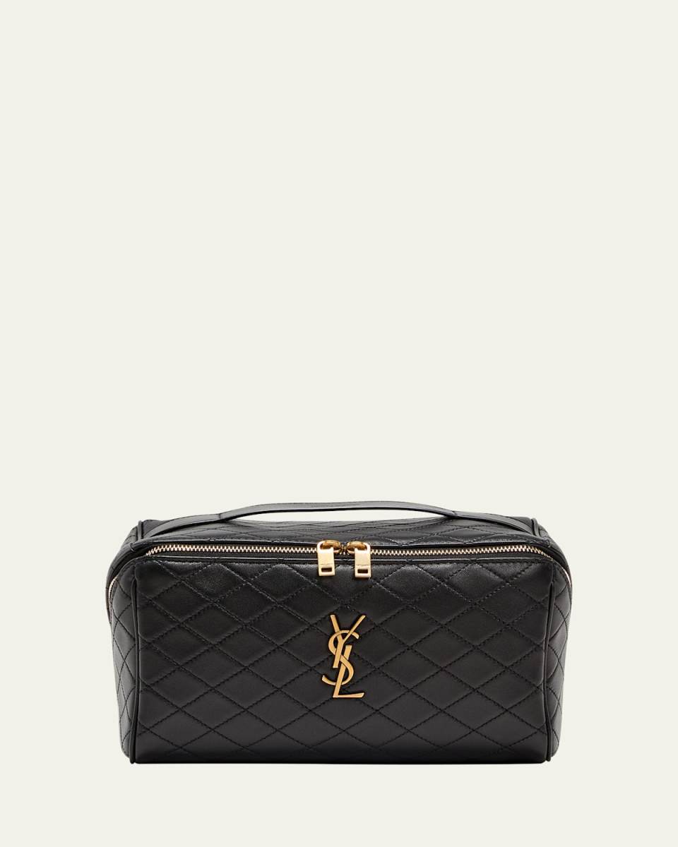 Vanity Case YSL Top-Handle Bag in Quilted Smooth Leather