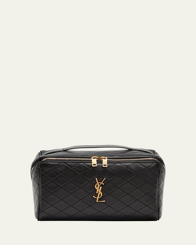 Vanity Case YSL Top-Handle Bag in Quilted Smooth Leather