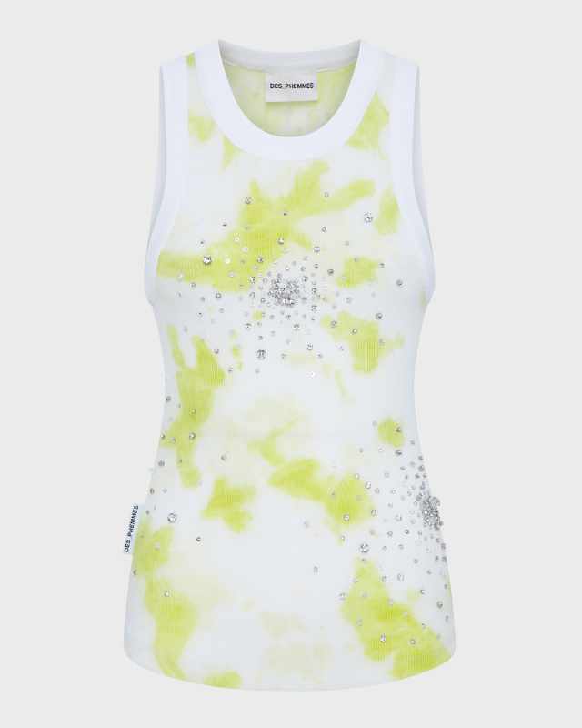Tie-Dye Splash Embroidered Tank Top