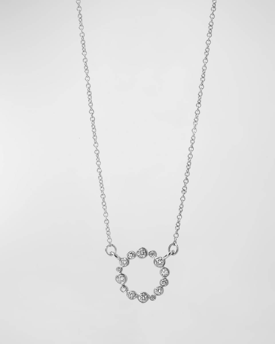 18K Champagne Diamond Bubbles Circle Necklace