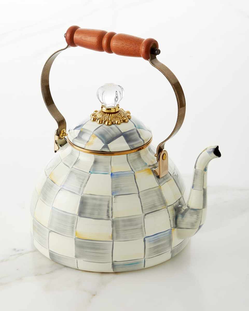 Sterling Check Tea Kettle, 3qt.