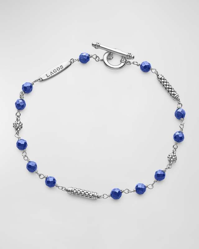 Caviar Icon Ultramarine Ceramic & Sterling Silver Bracelet, Size