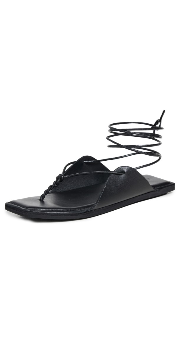 St. Agni Tie Up Sandals Black
