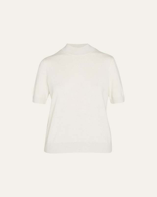 Cashmere Mock-Neck Sweater with Metallic