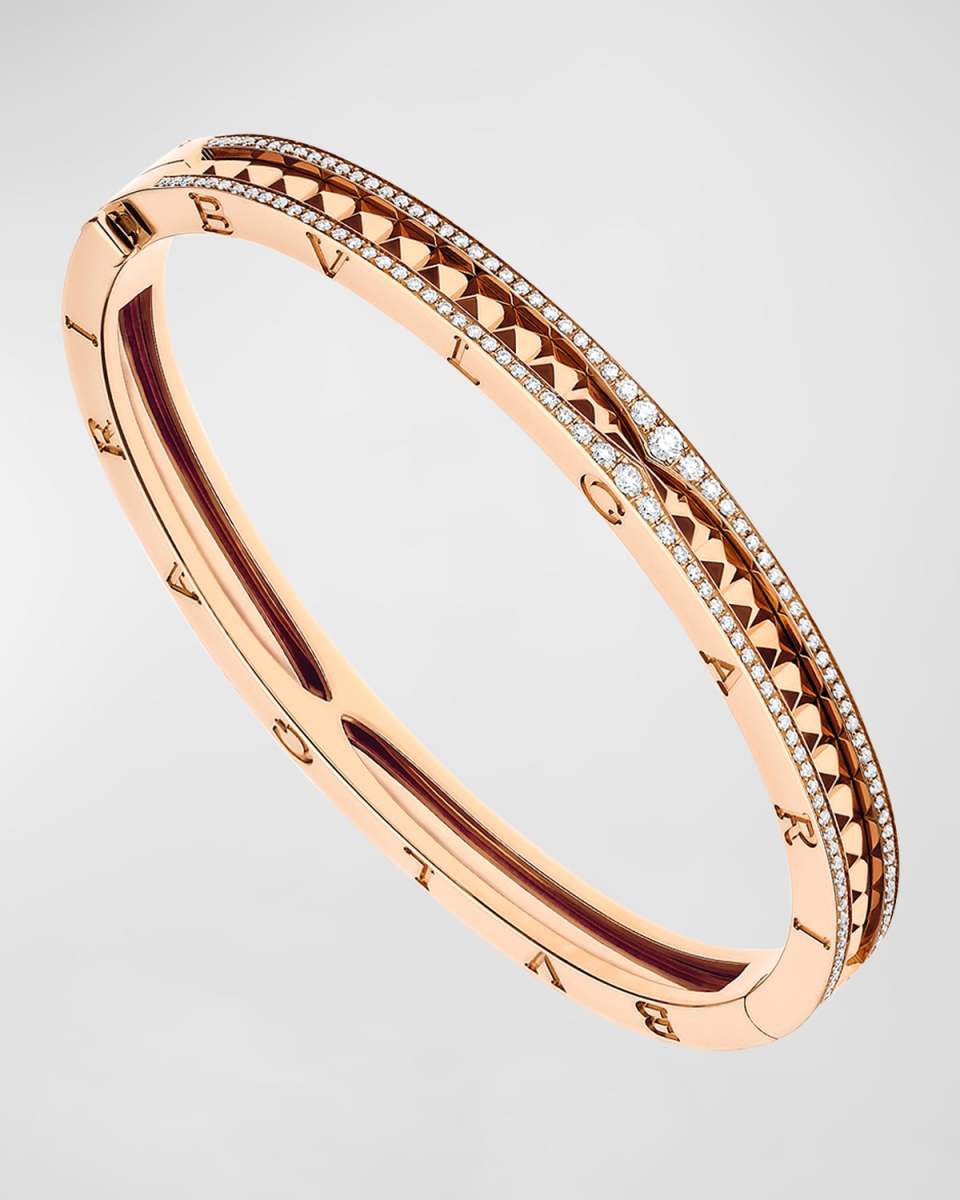 B. Zero1 Rock 18K Rose Gold Studded Diamond Bracelet, Siz