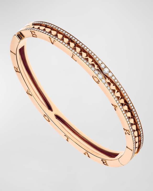 B. Zero1 Rock 18K Rose Gold Studded Diamond Bracelet, Siz