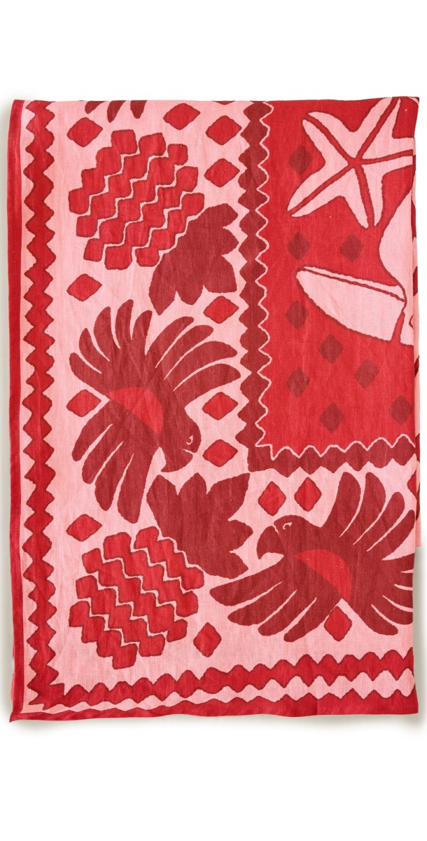 FARM Rio Day and Night Scarves Go Tropical Tablecloth Red