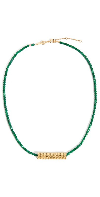 Anni Lu Tan Line Necklace Green Jad
