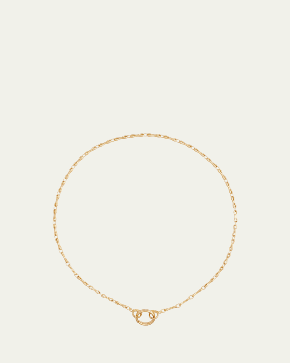 18K Yellow Gold Convertible Column Chain Necklace with Medium Links, 20"L