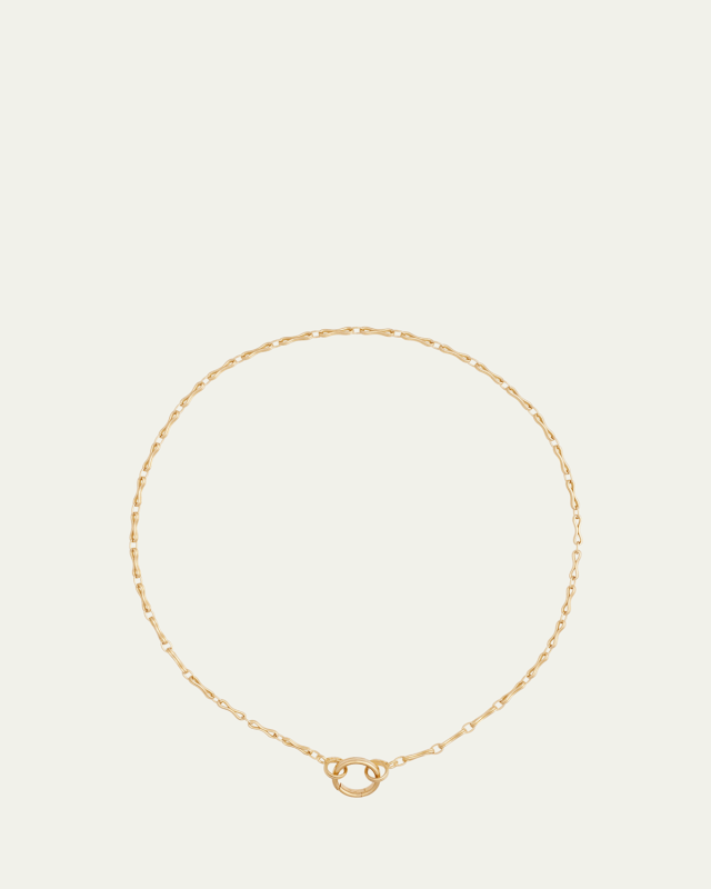 18K Yellow Gold Convertible Column Chain Necklace with Medium Links, 20"L