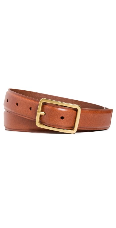 Madewell Square-Buckle Leather Belt English Saddle