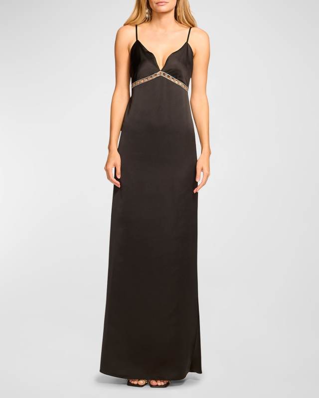 Mosby Rhinestone-Embellished Empire Gown