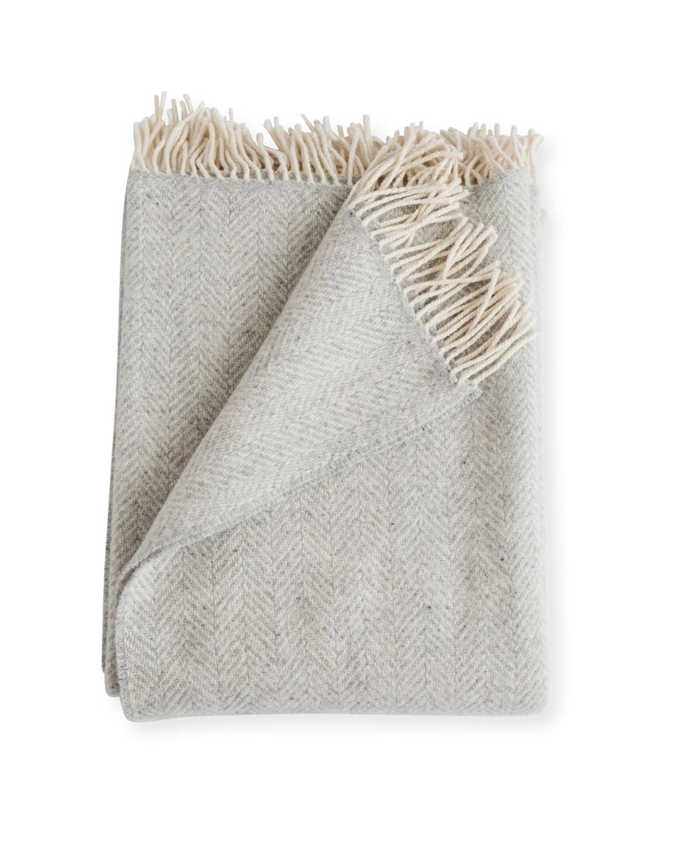 Herringbone Throw, Fog